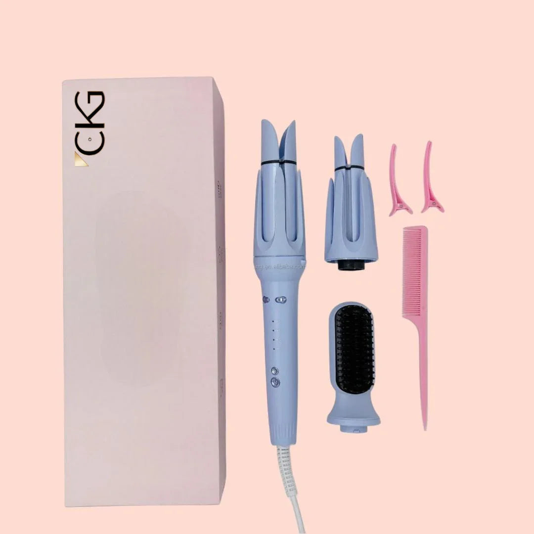 CKG LuxeWave® Automatischer Lockenstab und Glätteisen – 2 Lockengrößen (28 mm und 32 mm), 4 Hitzeeinstellungen (140 °C–200 °C), professionelles Styling-Tool