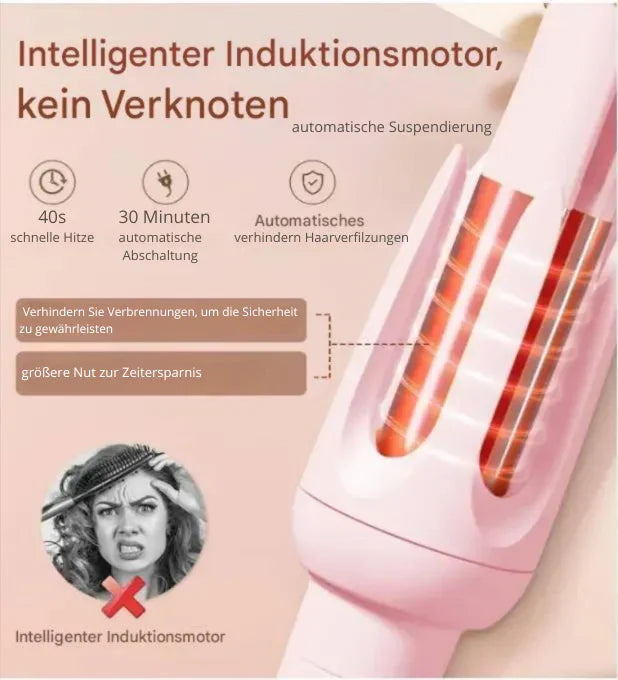CKG LuxeWave® Automatischer Lockenstab und Glätteisen – 2 Lockengrößen (28 mm und 32 mm), 4 Hitzeeinstellungen (140 °C–200 °C), professionelles Styling-Tool