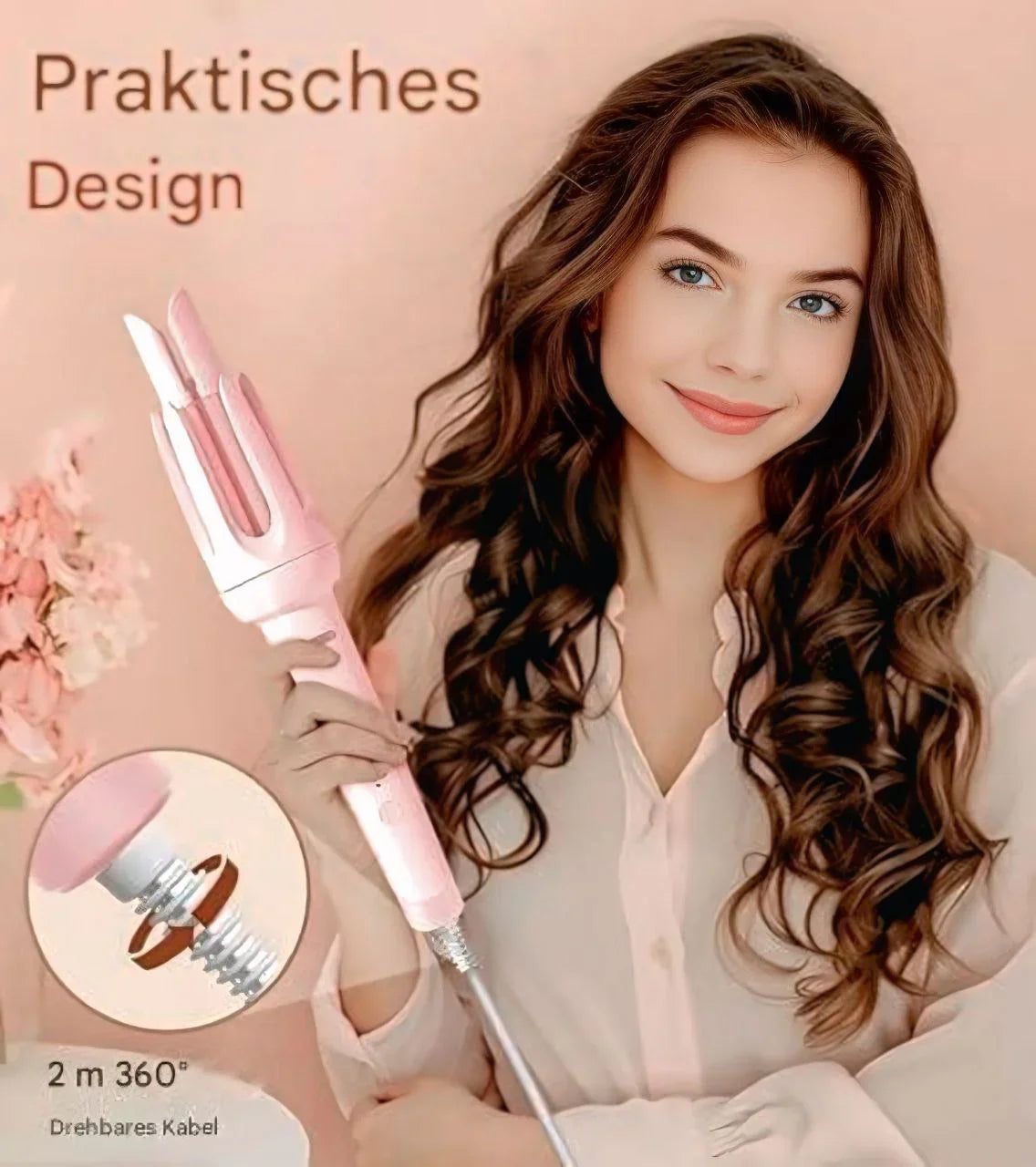 CKG LuxeWave® Automatischer Lockenstab und Glätteisen – 2 Lockengrößen (28 mm und 32 mm), 4 Hitzeeinstellungen (140 °C–200 °C), professionelles Styling-Tool