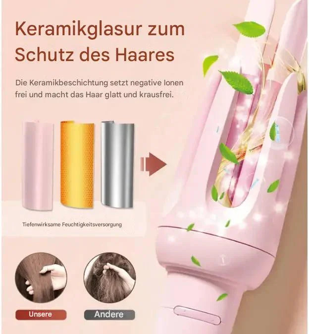 CKG LuxeWave® Automatischer Lockenstab und Glätteisen – 2 Lockengrößen (28 mm und 32 mm), 4 Hitzeeinstellungen (140 °C–200 °C), professionelles Styling-Tool