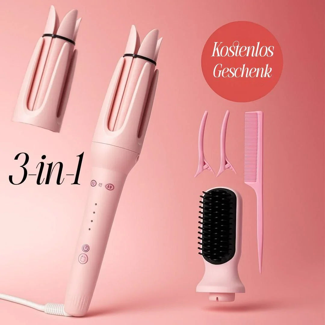 CKG LuxeWave® Automatischer Lockenstab und Glätteisen – 2 Lockengrößen (28 mm und 32 mm), 4 Hitzeeinstellungen (140 °C–200 °C), professionelles Styling-Tool