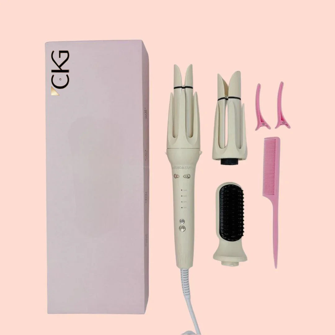CKG LuxeWave® Automatischer Lockenstab und Glätteisen – 2 Lockengrößen (28 mm und 32 mm), 4 Hitzeeinstellungen (140 °C–200 °C), professionelles Styling-Tool