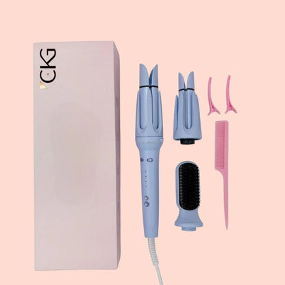 CKG LuxeWave® Automatischer Lockenstab und Glätteisen – 2 Lockengrößen (28 mm und 32 mm), 4 Hitzeeinstellungen (140 °C–200 °C), professionelles Styling-Tool