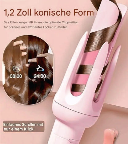 CKG LuxeWave® Automatischer Lockenstab und Glätteisen – 2 Lockengrößen (28 mm und 32 mm), 4 Hitzeeinstellungen (140 °C–200 °C), professionelles Styling-Tool