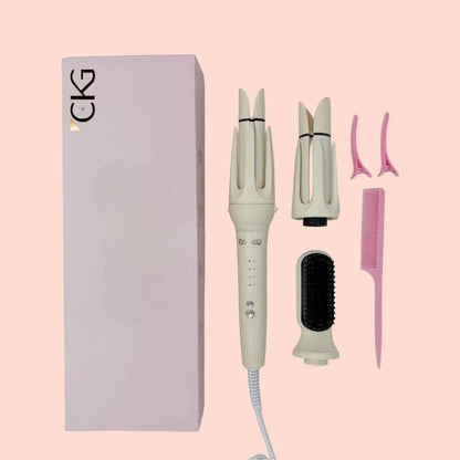 CKG LuxeWave® Automatischer Lockenstab und Glätteisen – 2 Lockengrößen (28 mm und 32 mm), 4 Hitzeeinstellungen (140 °C–200 °C), professionelles Styling-Tool