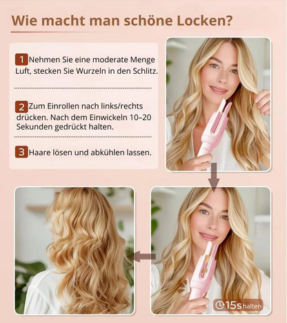 CKG LuxeWave® Automatischer Lockenstab und Glätteisen – 2 Lockengrößen (28 mm und 32 mm), 4 Hitzeeinstellungen (140 °C–200 °C), professionelles Styling-Tool
